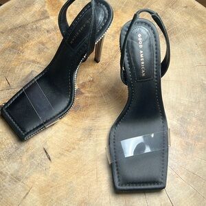 Good American black and bling heels size 10. A394